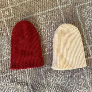 Red and Butter Knit Beanies James Street Co